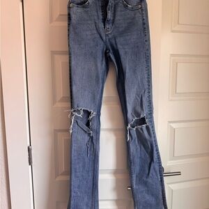 Classic Blue Distressed Women's Jeans